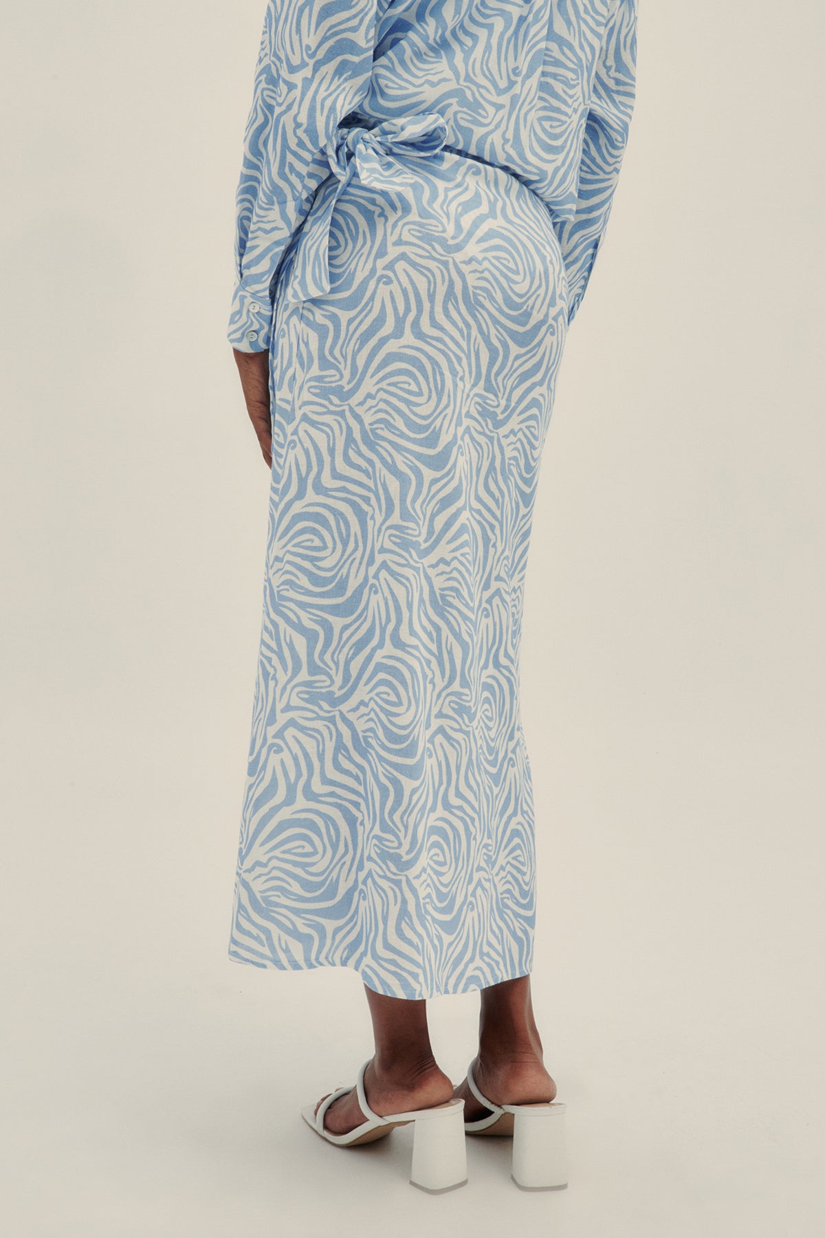 Falda Larga Zebra Cielo - Polonio