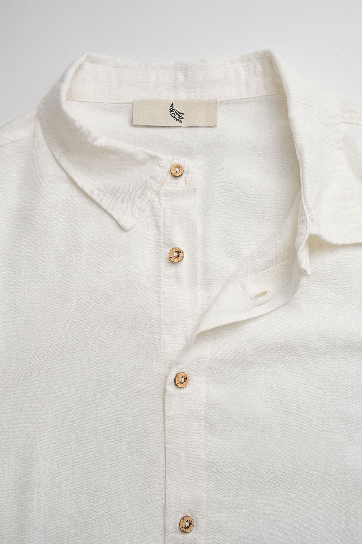 Camisa Manga Larga De Lino Crema - Polonio