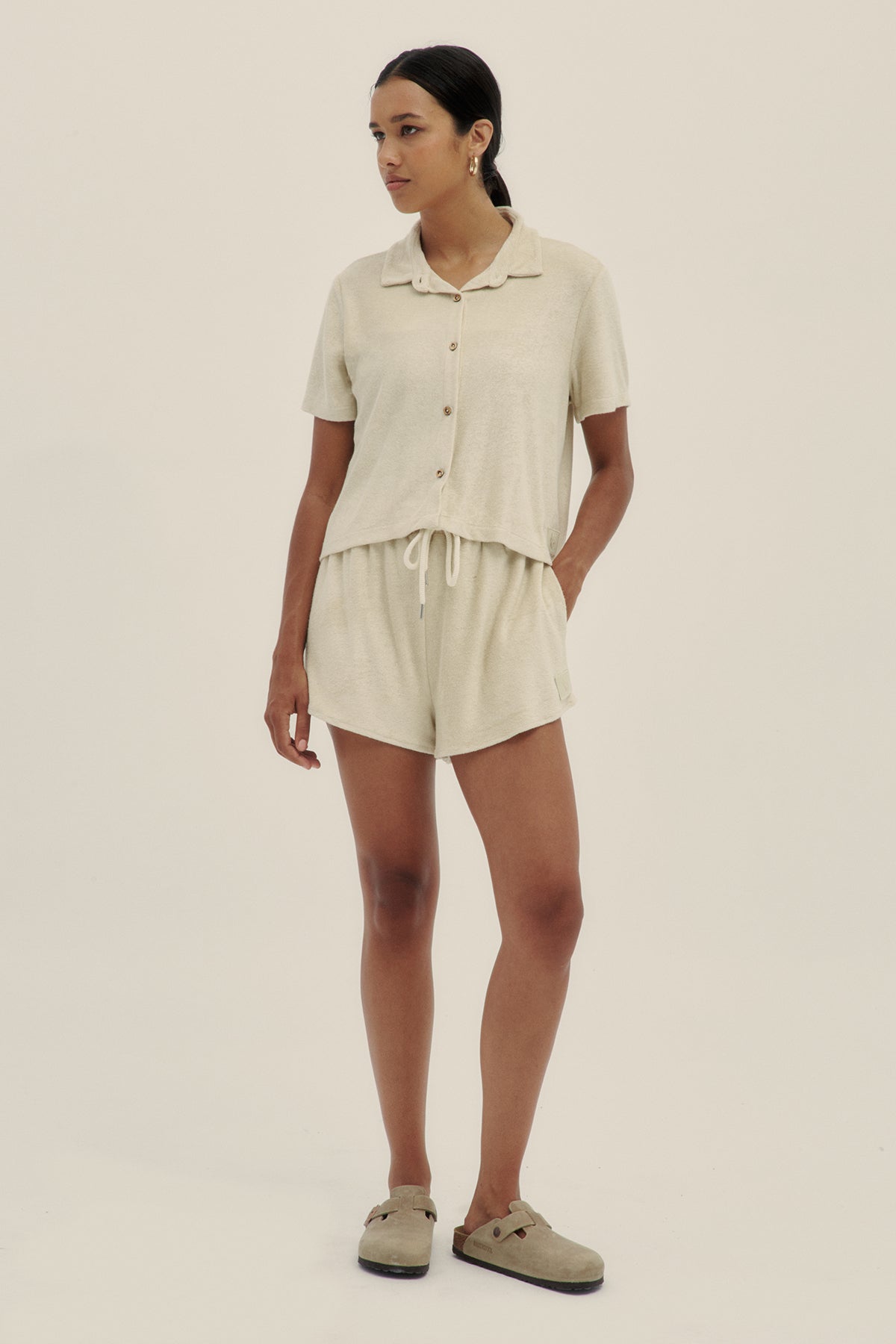 Shorts Vale Terry Crema - Polonio